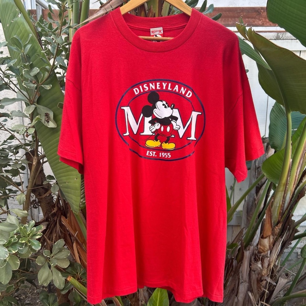 Vintage 90s Disneyland Mickey Inc USA T-Shirt Sz XXL Red Mickey Mouse Graphic